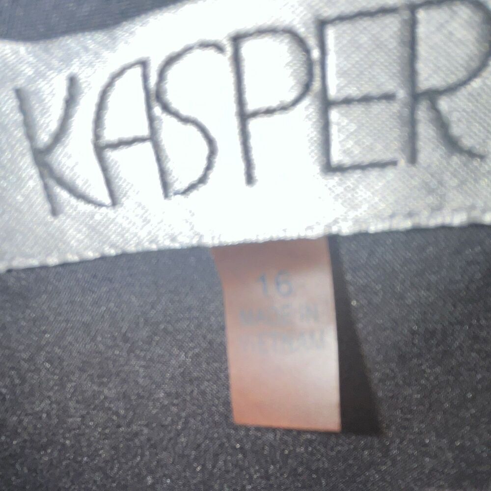 Kasper Black Solid Scoop Neck Sleeveless Knee Sheath Dress Womens 16 - Picture 2 of 4